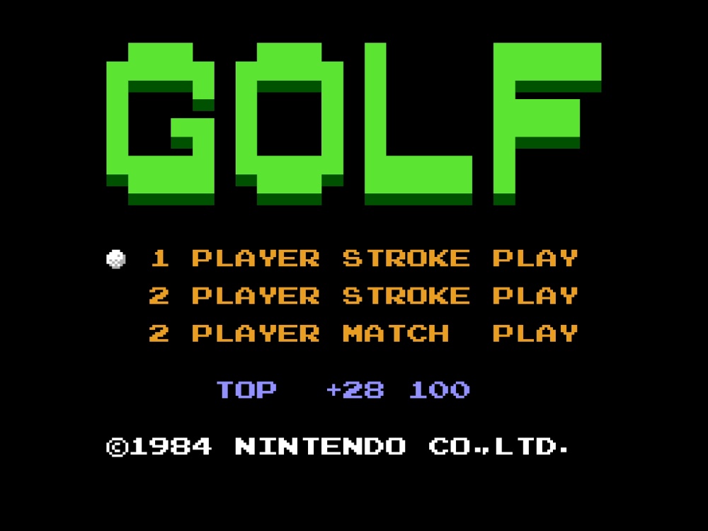 Title Screen of Golf for NES